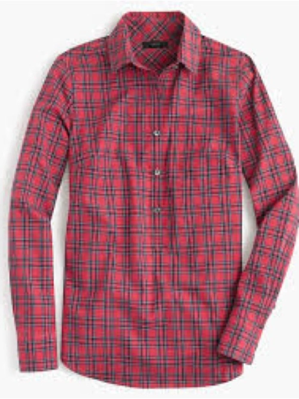 J. Crew Red and Navy Plaid Button-Down Shirt